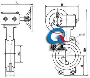 D71F手動(dòng)對(duì)夾蝶閥 (蝸輪傳動(dòng))	