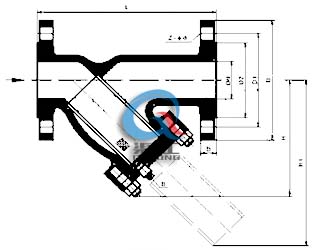 法蘭式Y(jié)型過濾器 (結(jié)構(gòu)尺寸圖)